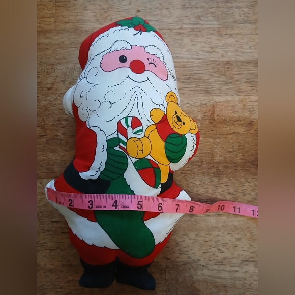 Vintage Cut & Sew Santa Claus Winking 14" Teddy Bear Christmas Pillow Dolls - Picture 4 of 8